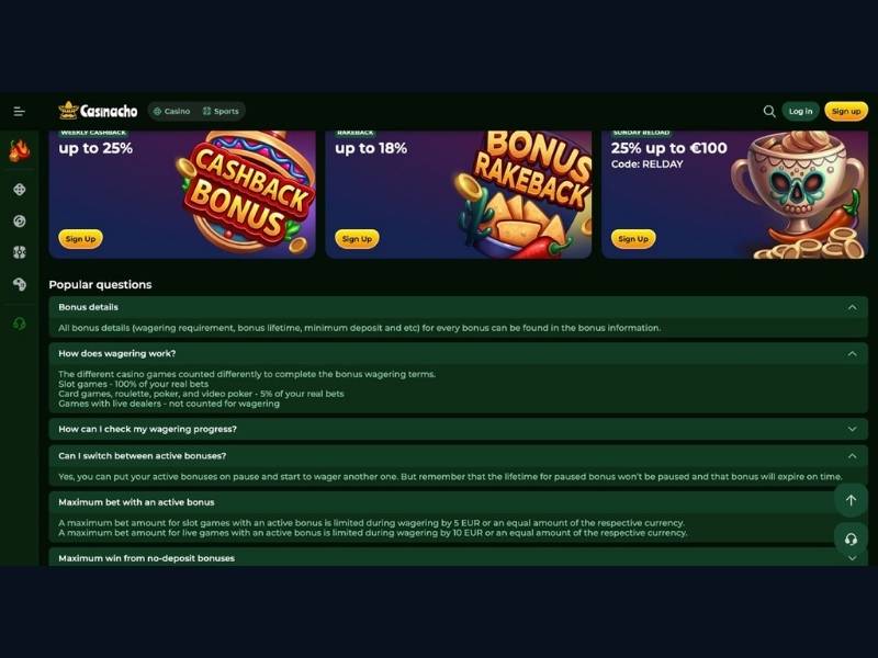 Metody płatności i wypłaty w Casinacho Casino Nacho Casino