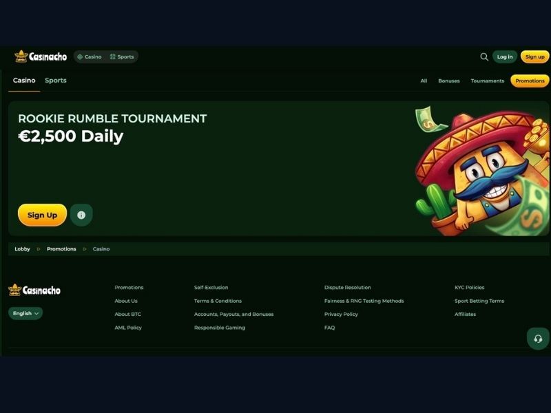 Aktywacja pakietu powitalnego Casinacho Casino — pierwsza wpłata i bonus